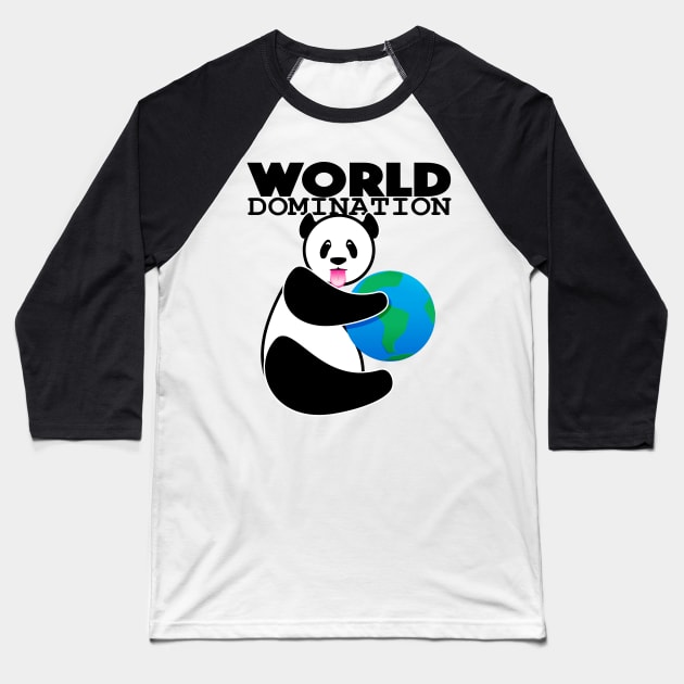 Save the World From The Pandas Pandomination Baseball T-Shirt by Soba Wave Studio